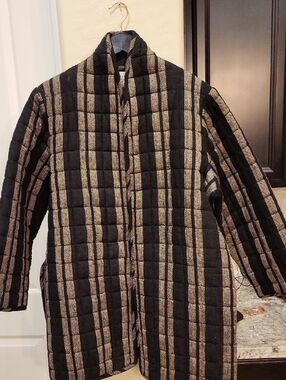 NWT Mirth Striped Cotton Wrap Coat Size Large